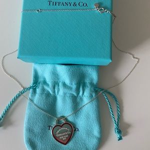 SS red bordered rrt necklace with 16’-18’ adjustable chain necklace